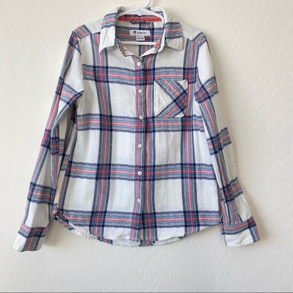 TRACTR Plaid Flannel Long Sleeve Size Small